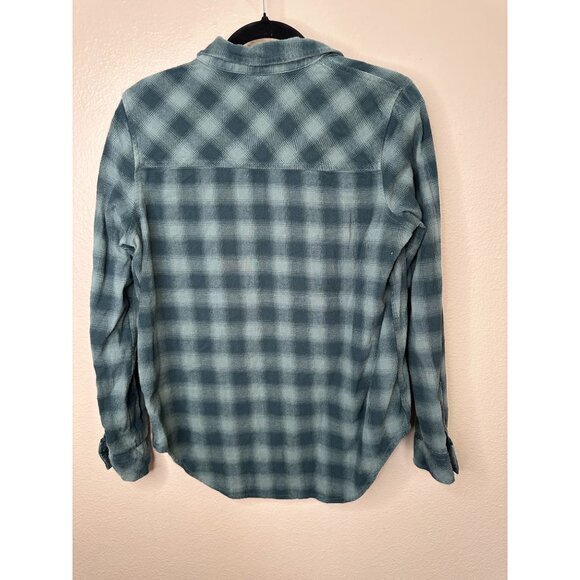 Universal Thread Womens Green Black Blouse Small Striped collared button up cott - Picture 5 of 6